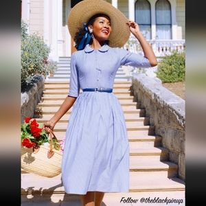 Mauve 1950s style dress